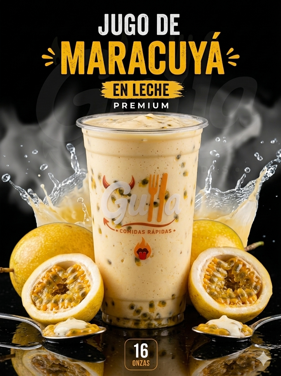Jugo de maracuyá en leche