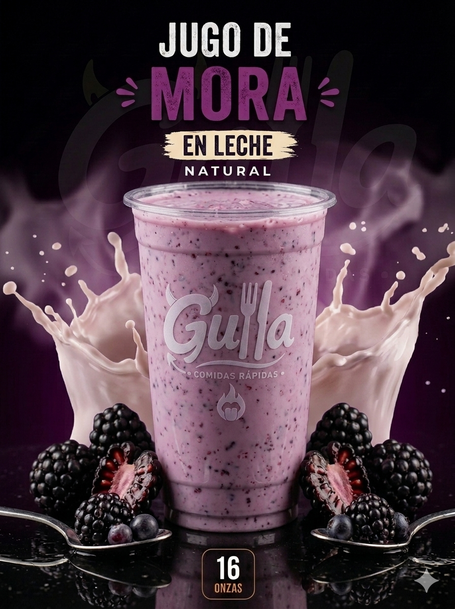 Jugo de mora en leche