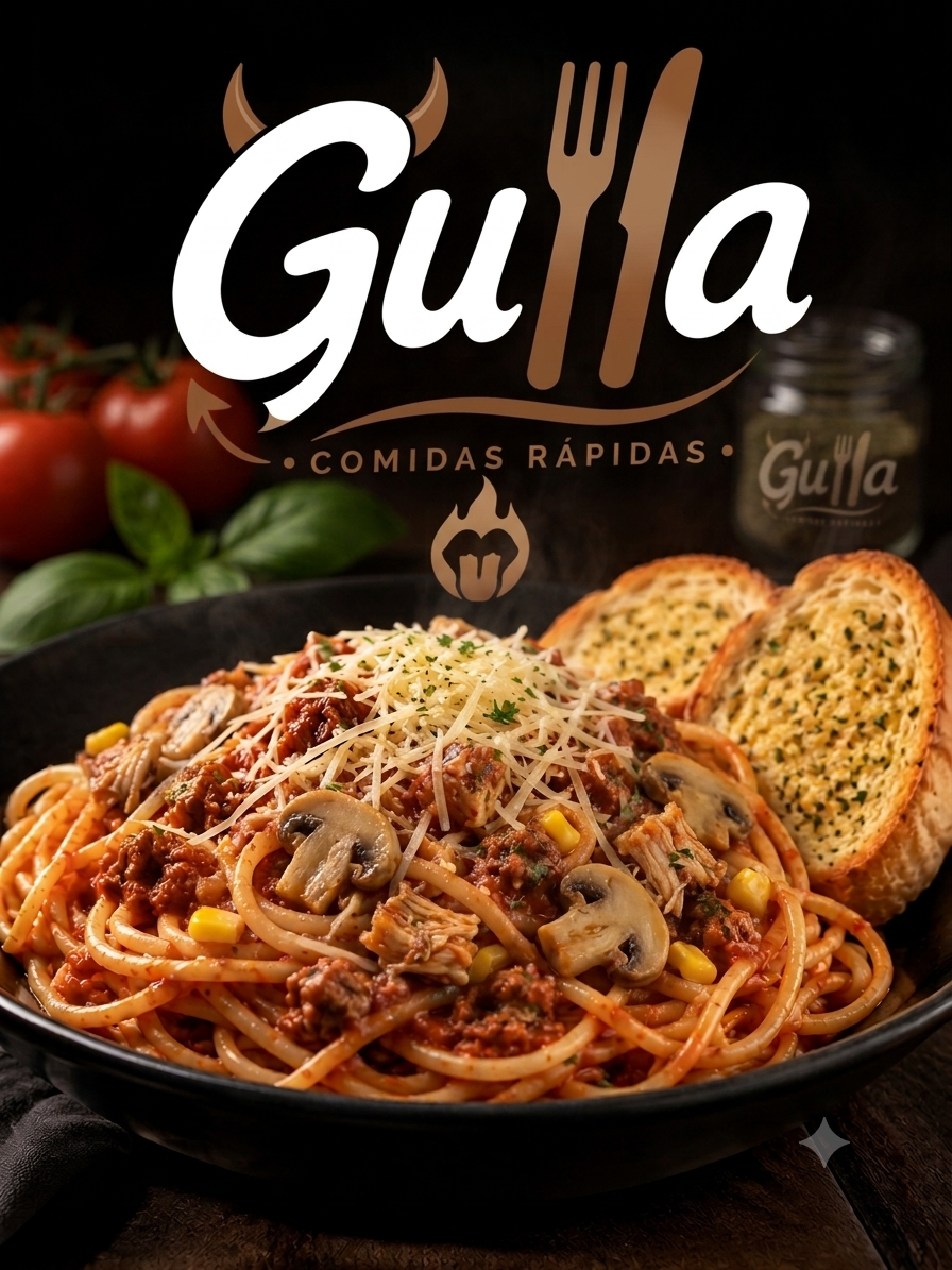 Spaghetti pollo/champiñones