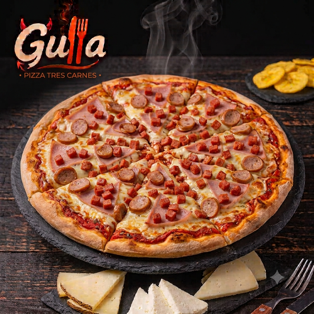 Pizza tres carnes